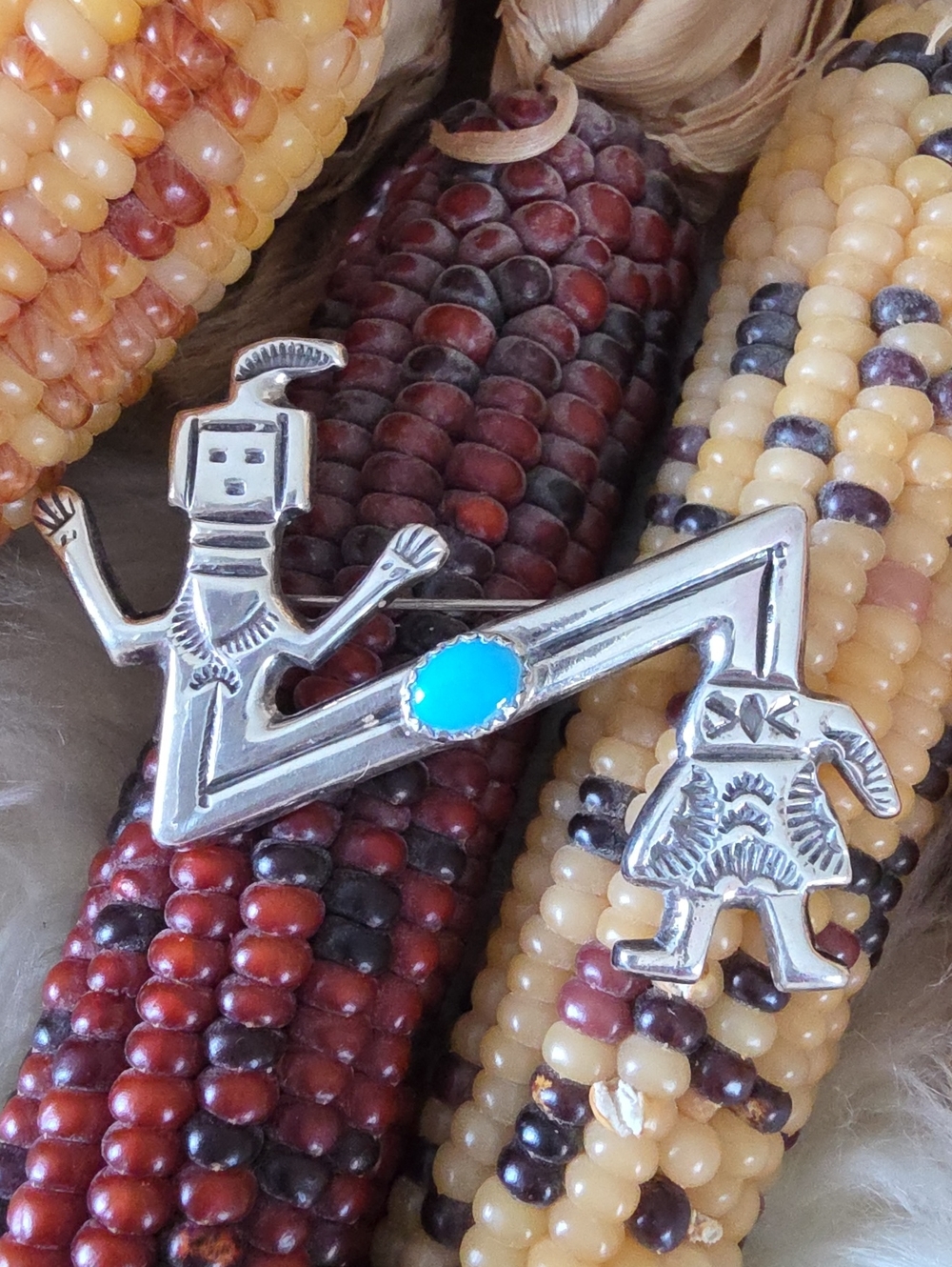 Great Vintage Native American Navajo Yei Figural Pin By Francis L Begay 💙🩶